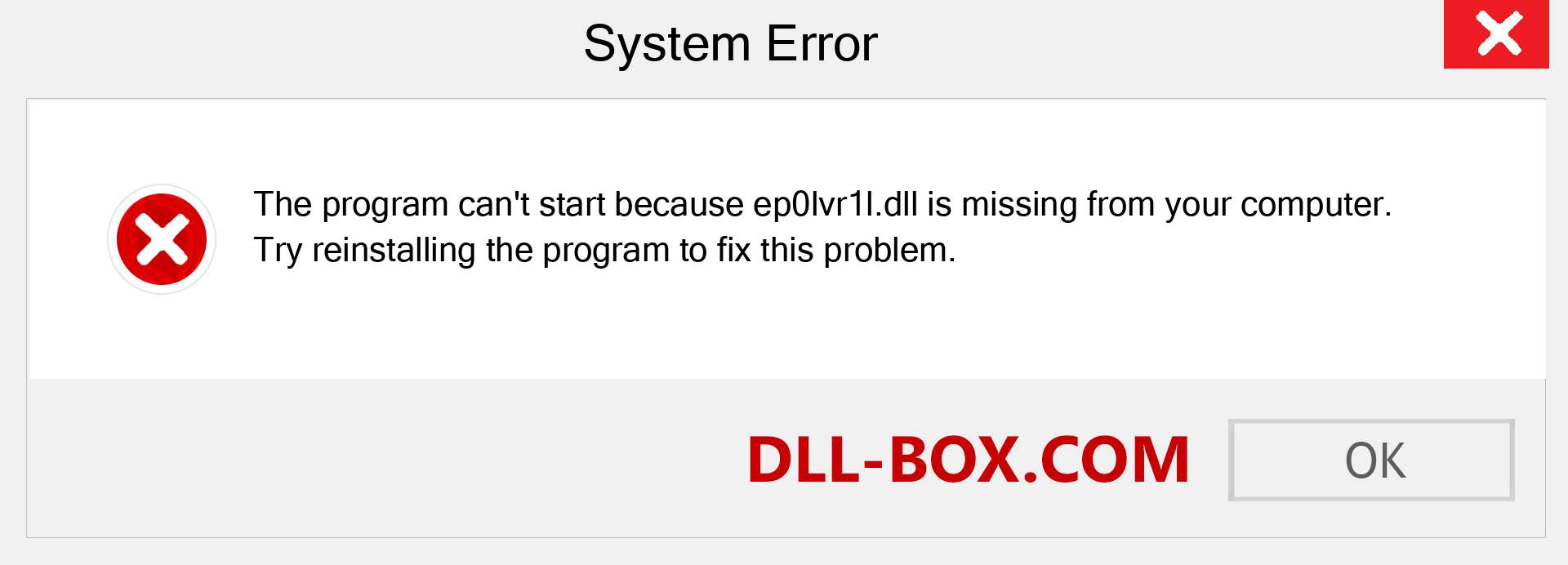  ep0lvr1l.dll file is missing?. Download for Windows 7, 8, 10 - Fix  ep0lvr1l dll Missing Error on Windows, photos, images